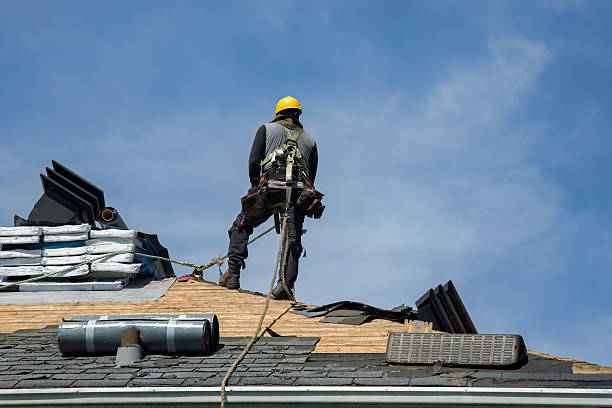 Professional Gutter Installation technician working in Jud, ND